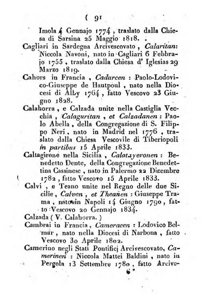 Notizie per l'anno ... secondo il martirologio romano..