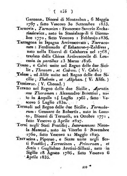 Notizie per l'anno ... secondo il martirologio romano..