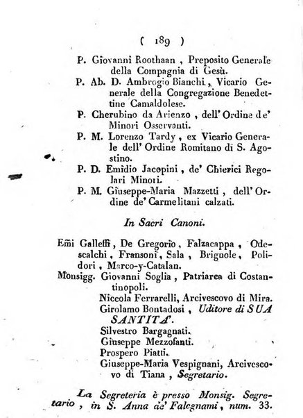 Notizie per l'anno ... secondo il martirologio romano..