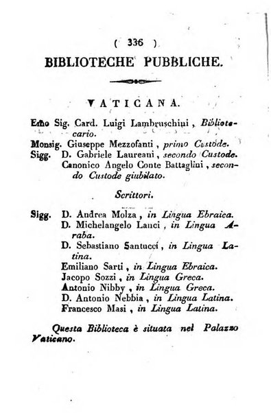 Notizie per l'anno ... secondo il martirologio romano..