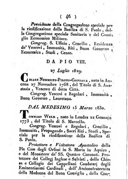 Notizie per l'anno ... secondo il martirologio romano..