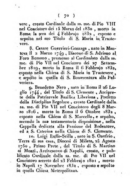 Notizie per l'anno ... secondo il martirologio romano..