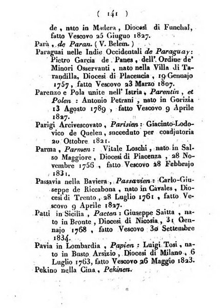 Notizie per l'anno ... secondo il martirologio romano..