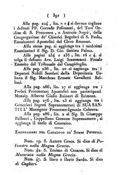 Notizie per l'anno ... secondo il martirologio romano..