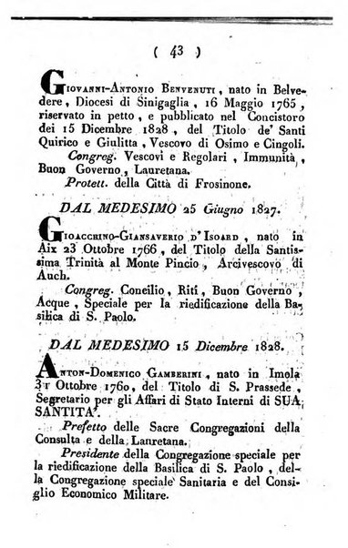 Notizie per l'anno ... secondo il martirologio romano..