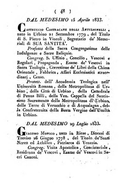 Notizie per l'anno ... secondo il martirologio romano..