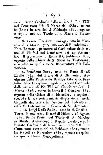 Notizie per l'anno ... secondo il martirologio romano..