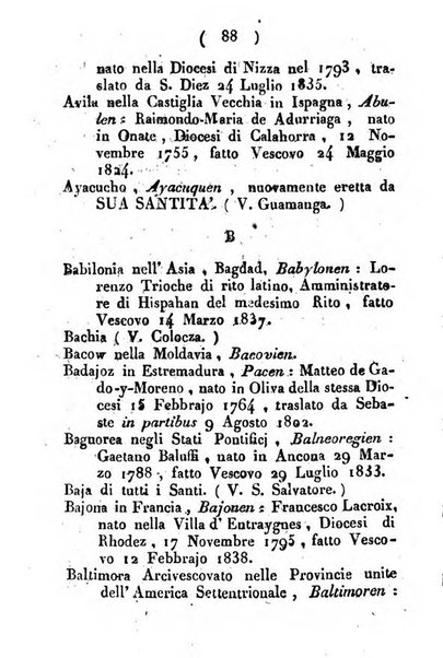 Notizie per l'anno ... secondo il martirologio romano..