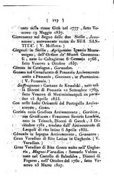 Notizie per l'anno ... secondo il martirologio romano..