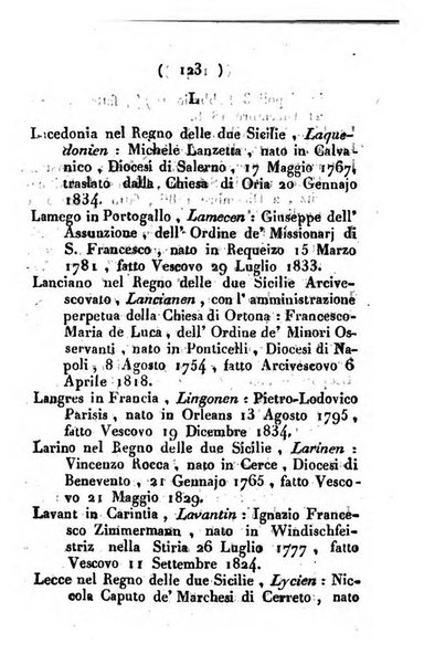 Notizie per l'anno ... secondo il martirologio romano..