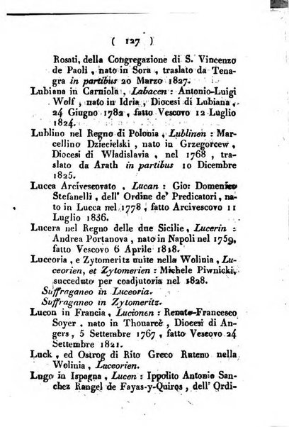 Notizie per l'anno ... secondo il martirologio romano..