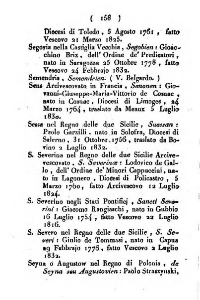 Notizie per l'anno ... secondo il martirologio romano..