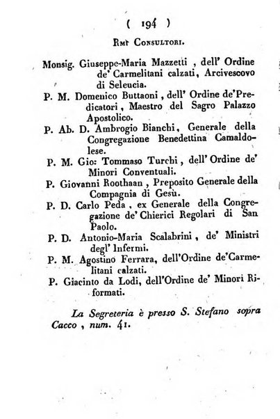 Notizie per l'anno ... secondo il martirologio romano..