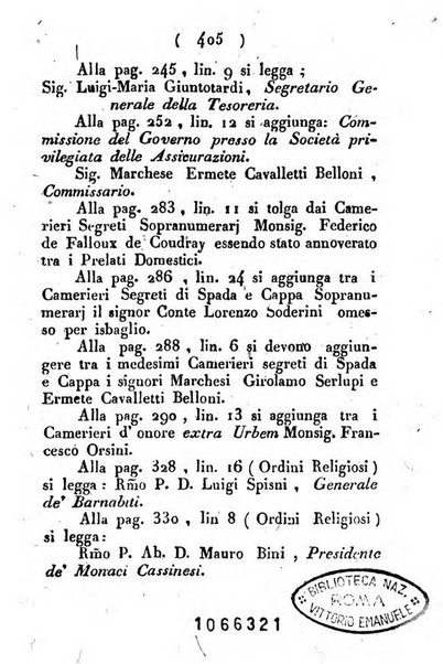 Notizie per l'anno ... secondo il martirologio romano..