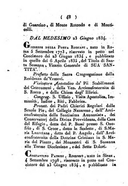 Notizie per l'anno ... secondo il martirologio romano..