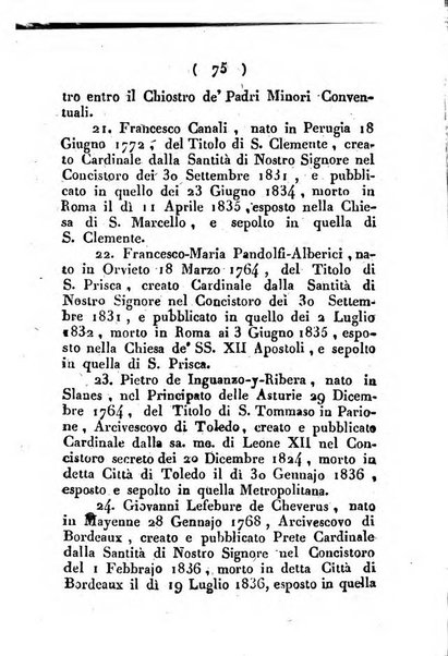 Notizie per l'anno ... secondo il martirologio romano..