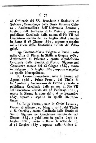 Notizie per l'anno ... secondo il martirologio romano..