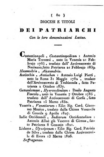 Notizie per l'anno ... secondo il martirologio romano..