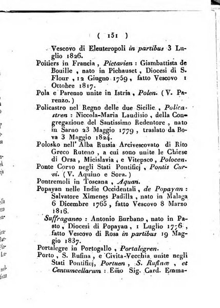 Notizie per l'anno ... secondo il martirologio romano..