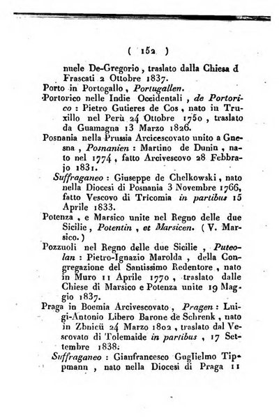 Notizie per l'anno ... secondo il martirologio romano..