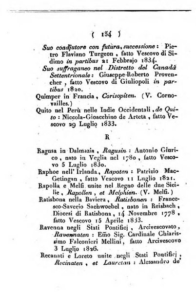 Notizie per l'anno ... secondo il martirologio romano..