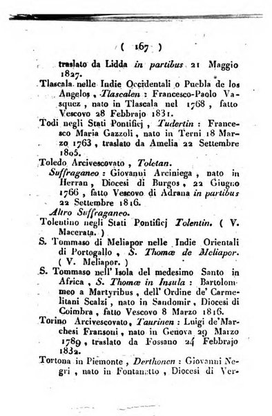 Notizie per l'anno ... secondo il martirologio romano..