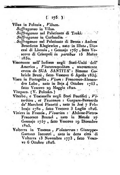 Notizie per l'anno ... secondo il martirologio romano..