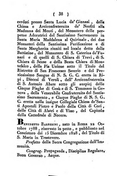 Notizie per l'anno ... secondo il martirologio romano..