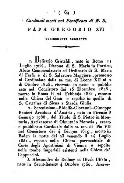 Notizie per l'anno ... secondo il martirologio romano..