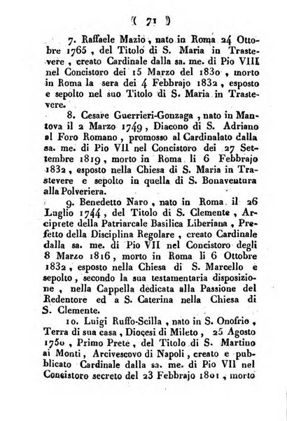 Notizie per l'anno ... secondo il martirologio romano..