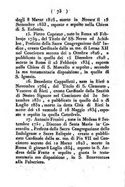 Notizie per l'anno ... secondo il martirologio romano..