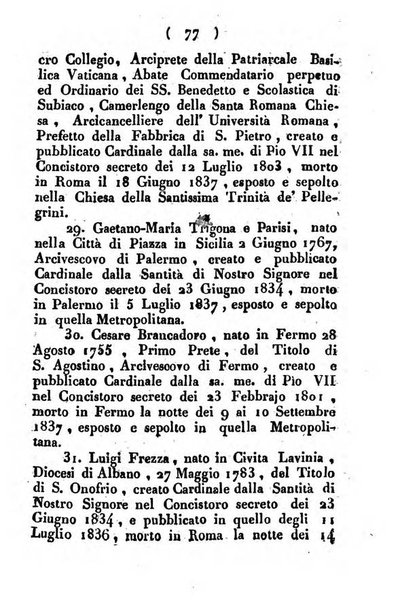 Notizie per l'anno ... secondo il martirologio romano..