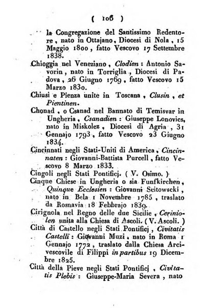 Notizie per l'anno ... secondo il martirologio romano..