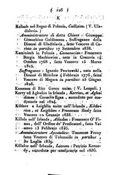 Notizie per l'anno ... secondo il martirologio romano..