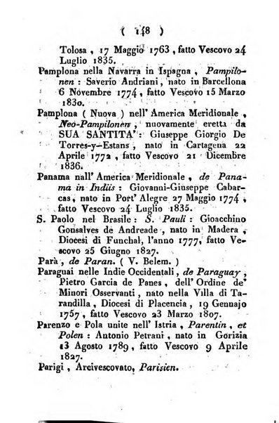 Notizie per l'anno ... secondo il martirologio romano..