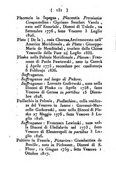 Notizie per l'anno ... secondo il martirologio romano..