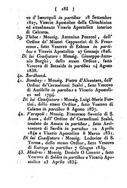 Notizie per l'anno ... secondo il martirologio romano..