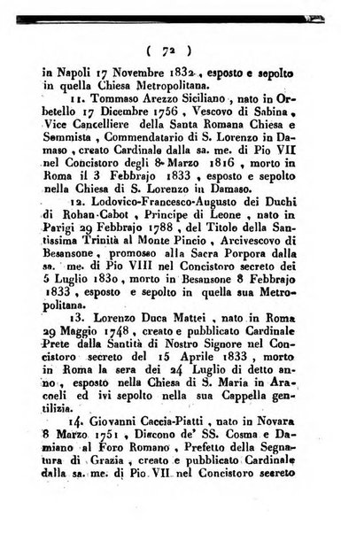 Notizie per l'anno ... secondo il martirologio romano..