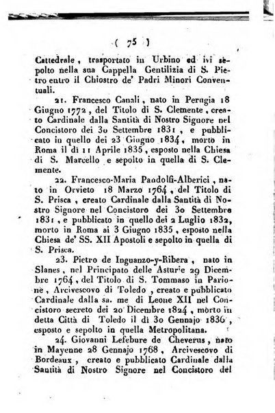 Notizie per l'anno ... secondo il martirologio romano..