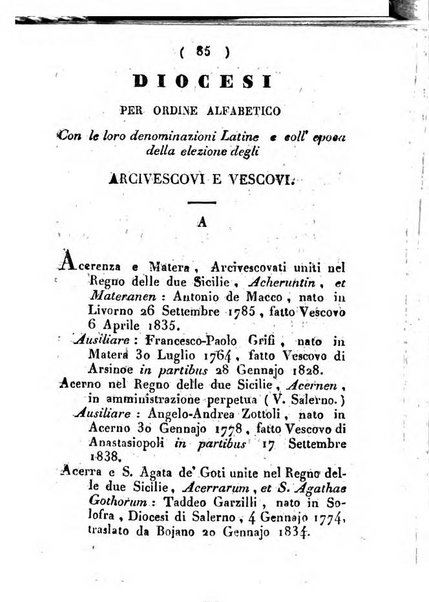 Notizie per l'anno ... secondo il martirologio romano..