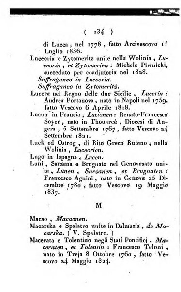 Notizie per l'anno ... secondo il martirologio romano..