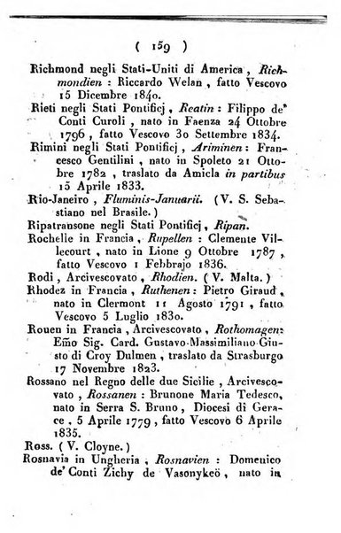 Notizie per l'anno ... secondo il martirologio romano..