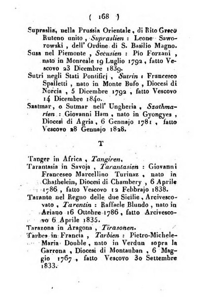 Notizie per l'anno ... secondo il martirologio romano..