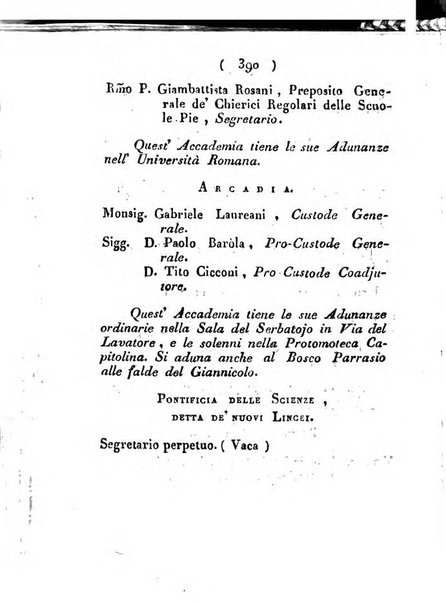 Notizie per l'anno ... secondo il martirologio romano..