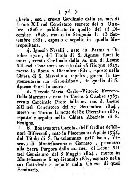 Notizie per l'anno ... secondo il martirologio romano..