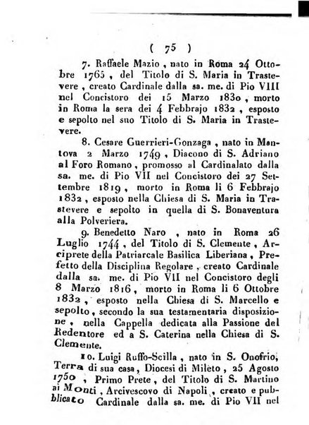 Notizie per l'anno ... secondo il martirologio romano..