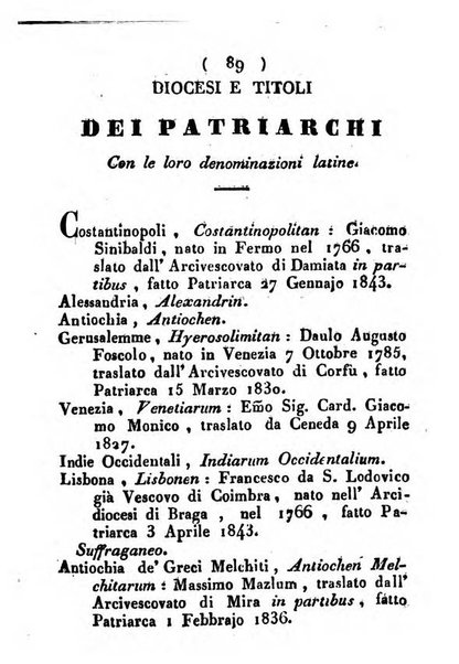 Notizie per l'anno ... secondo il martirologio romano..