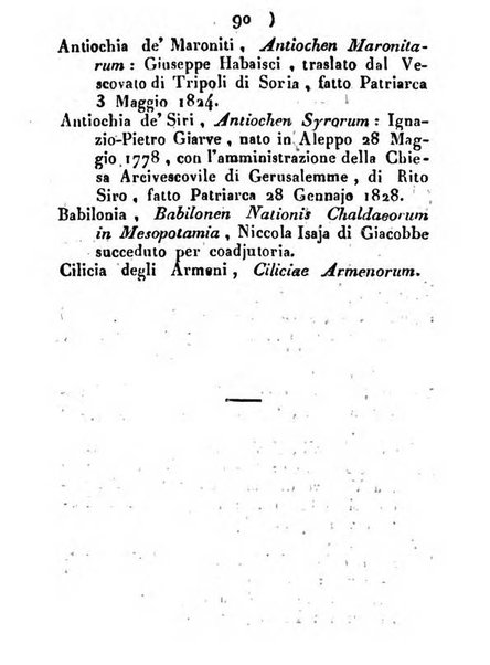 Notizie per l'anno ... secondo il martirologio romano..