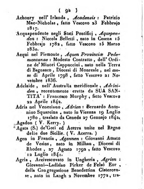 Notizie per l'anno ... secondo il martirologio romano..