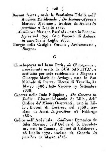 Notizie per l'anno ... secondo il martirologio romano..